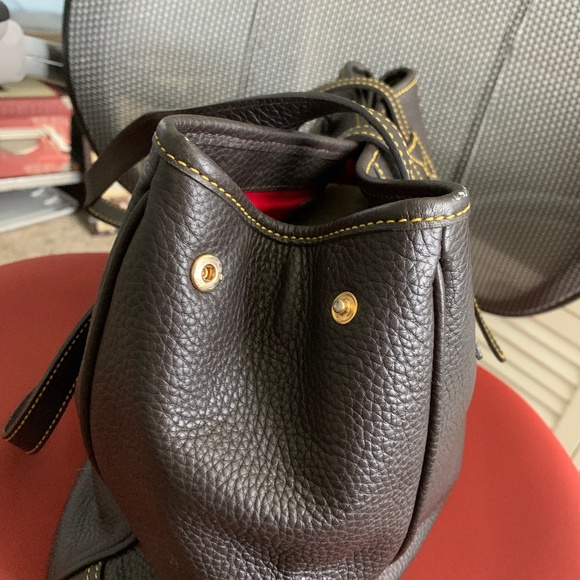 Dooney & Bourke Large Dark Brown Leather Bag - Picture 7 of 9